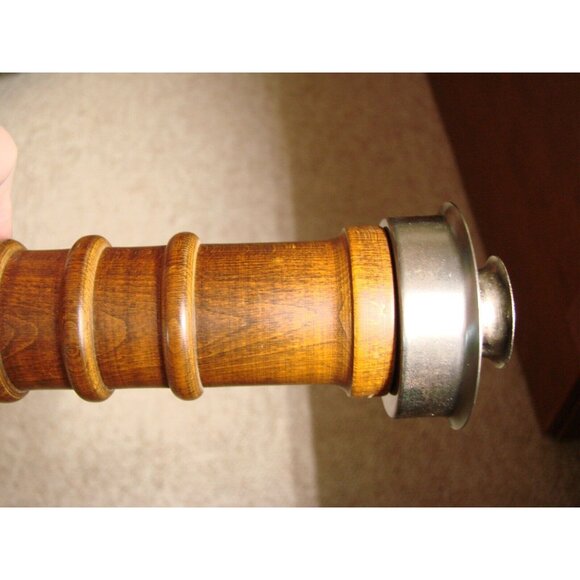 Wooden Metal Candleholder Vintage MCM Rustic Heavy 9.5" Replacement Centerpiece - Picture 11 of 12